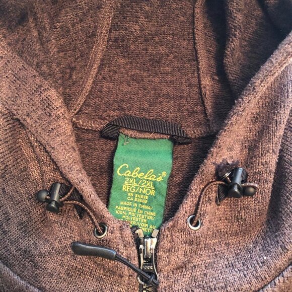 Cabela's Hooded Sweater/Sweatshirt, Color choc. Brown, Zip Up Hooded, Size XXL - Picture 7 of 10